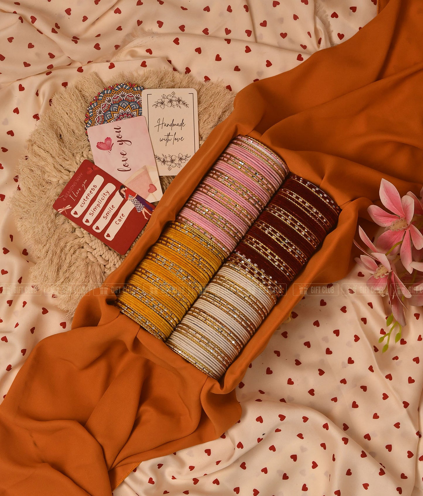 "স্নিগ্ধ ছোঁয়া (Churi 40.3)" - 4-Color Elegant Velvet Churi Box