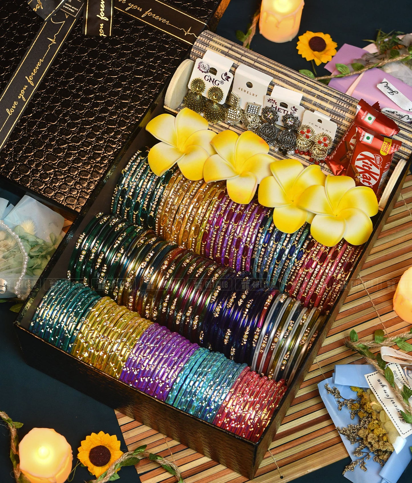 (S-24.12) - Royal Black Box Bangle Hamper