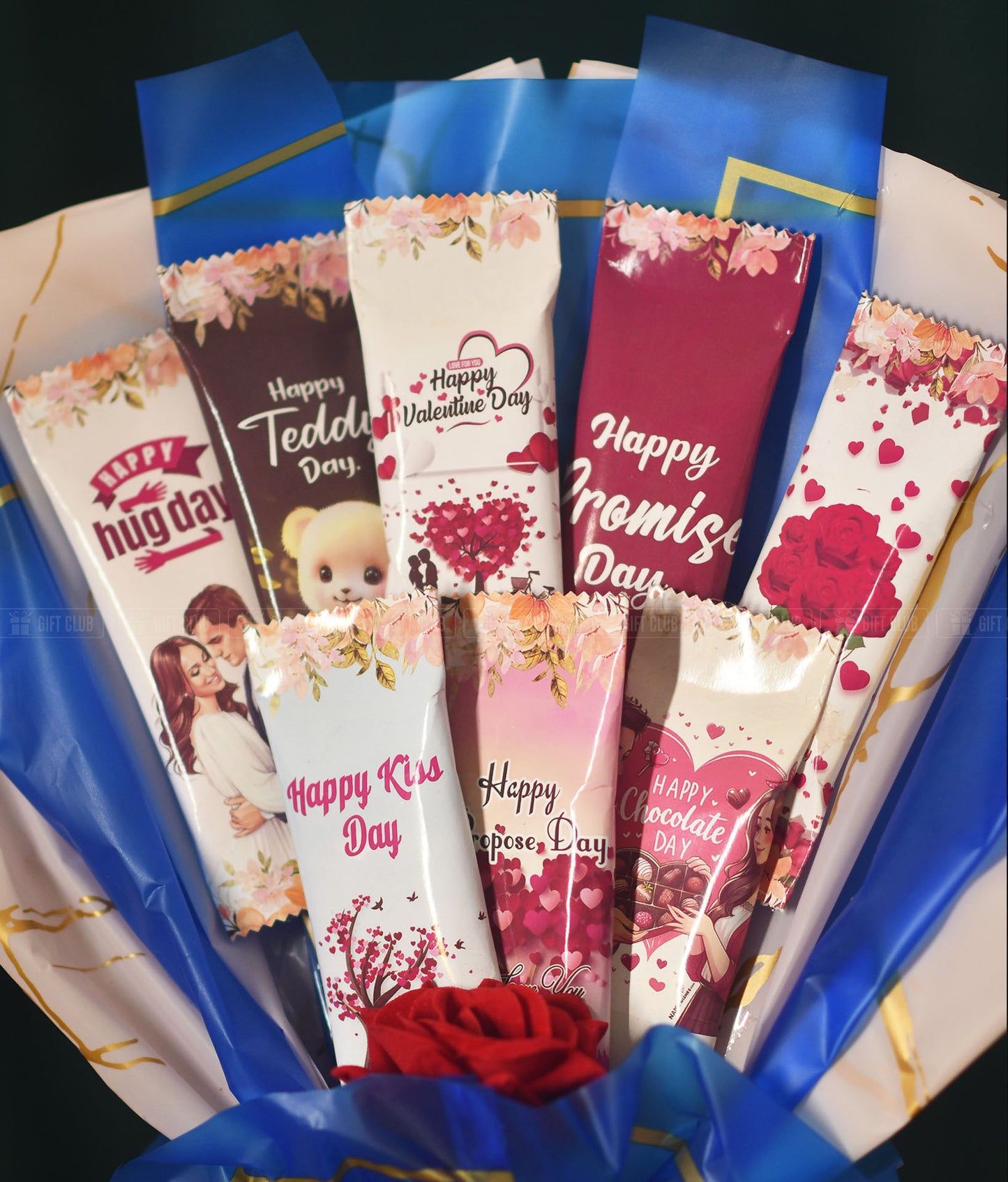 CB014 + Floral Calendar : 8 Days of Love - Complete Valentine Week Chocolate Bouquet