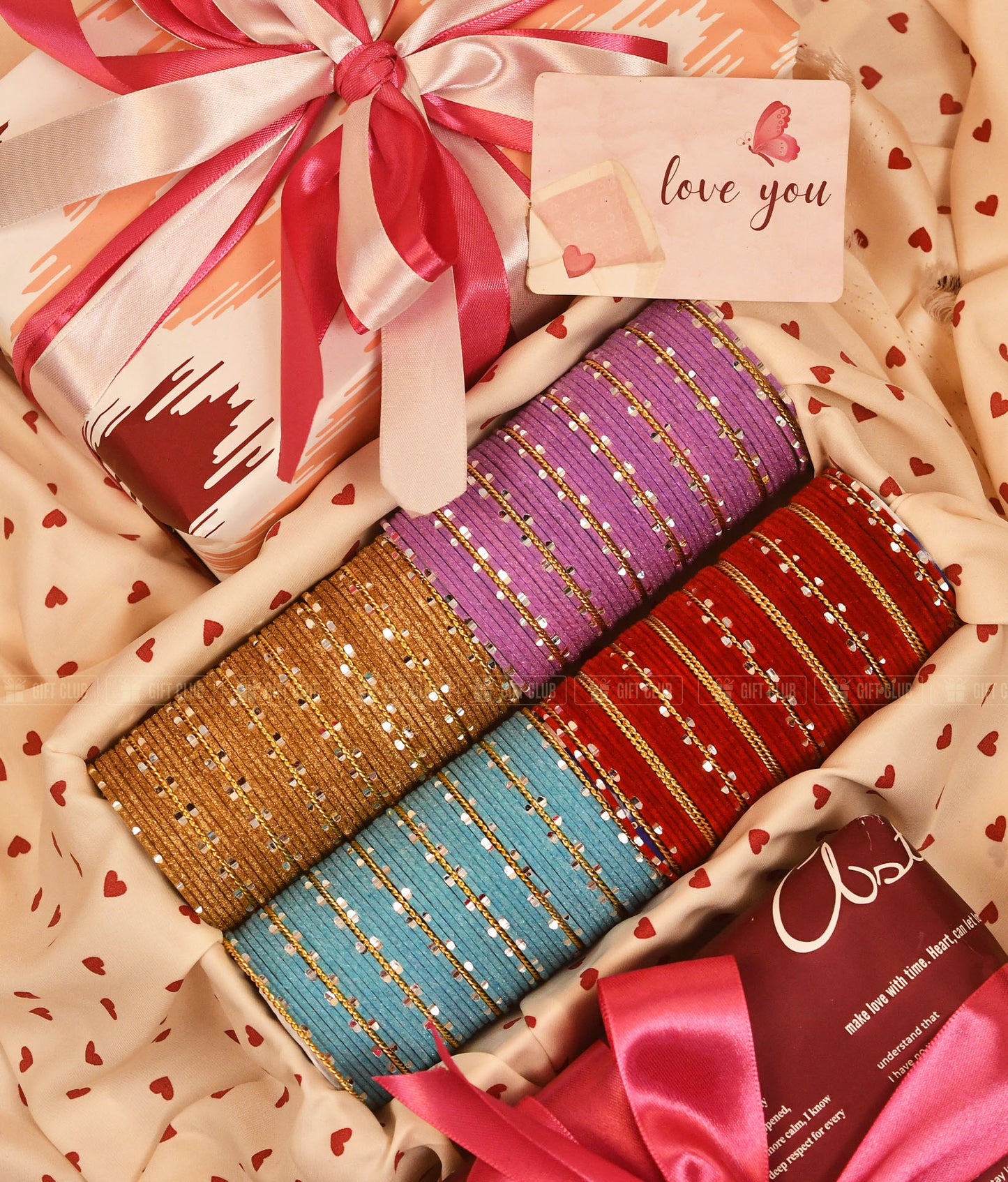 "The Pastel Love" (churi 40.7) - Beautiful 4-Color Bangle Package
