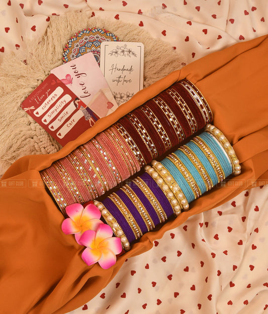 "রাজকন্যা (Churi 40.4)" - Exclusive Pearl Detailed Bangle Box