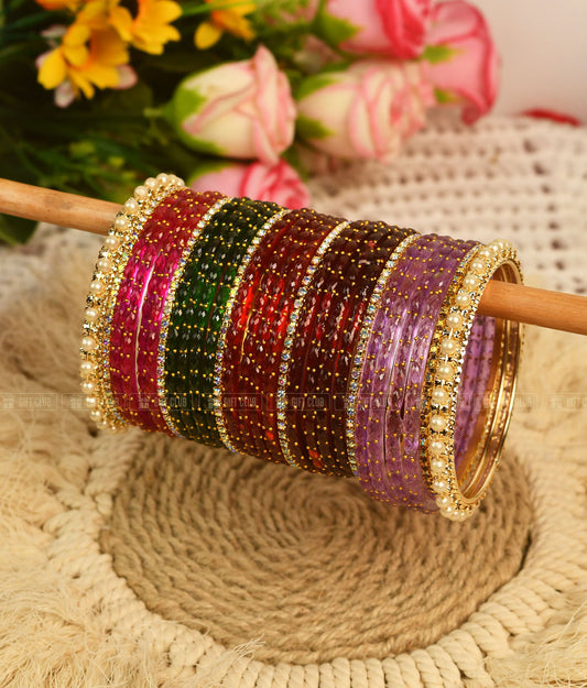 রঙিন রেইনড্রপ (GC 50.12) - Multicolour Raindrop Churi Set
