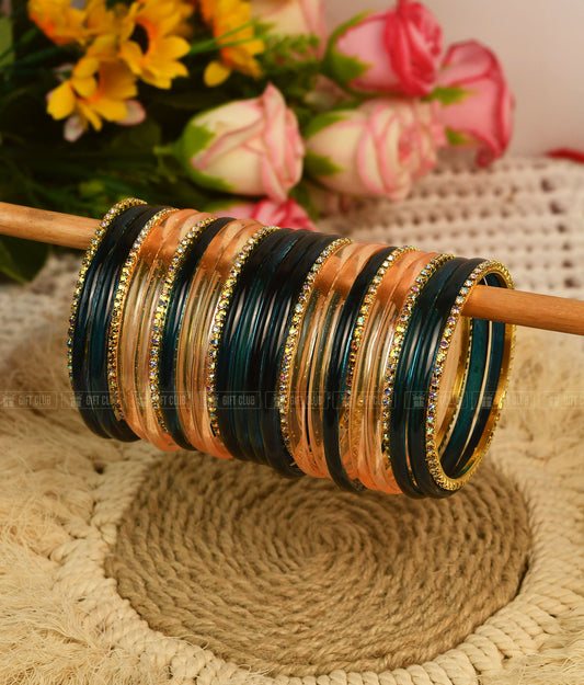 Teal & Peach Symphony (GC 50.5) - Exclusive Jelly Bangle Box